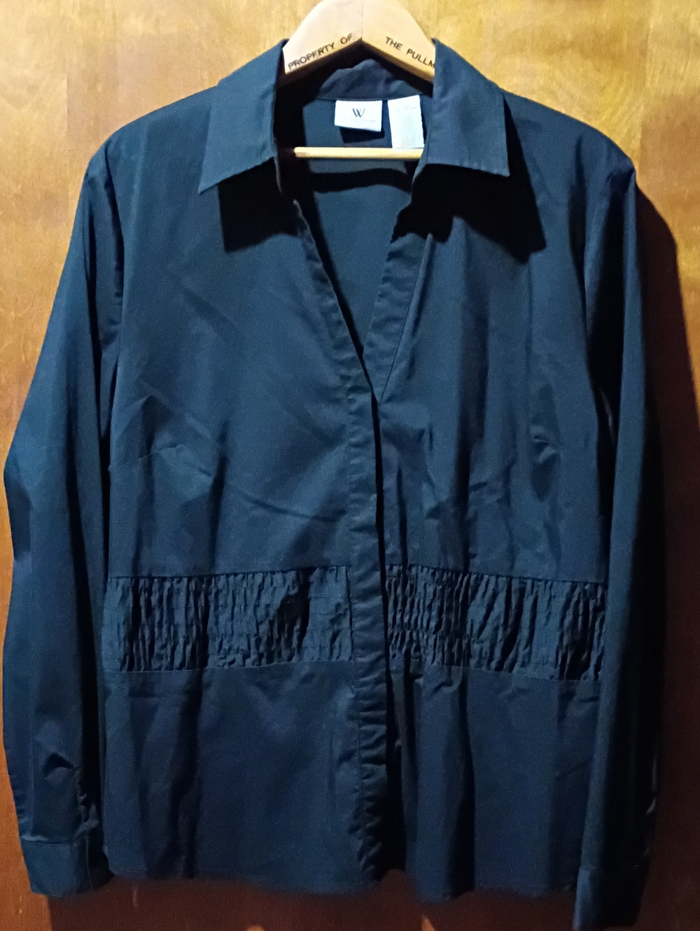 XL Worthington Stretch Black Lightweight Button Up Shirt Classy Evening Out Cute